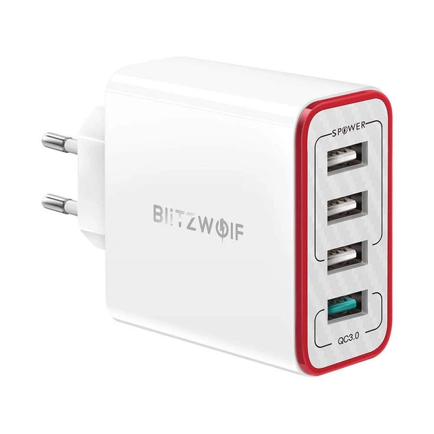 Зарядное устройство BlitzWolf BW-PL5 4 USB порта 30 W QC3.0 White (JBW-PL5White) - Фото 1 Зарядное устройство BlitzWolf BW-PL5 4 USB порта 30 W QC3.0 White (JBW-PL5White) - изображение 1