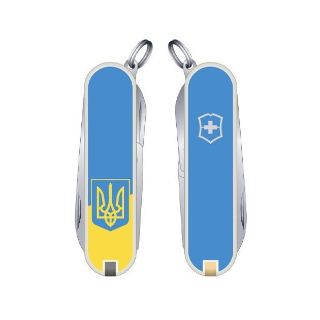 Складаний ніж Victorinox CLASSIC SD UKRAINE 0.6223.7R3 Викторинокс Укр Символіка Жовто Блакитний - зображення 1