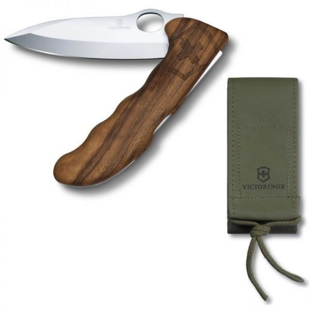 Складаний ніж Victorinox HUNTER PRO One hand + чохол 0.9410.63 Викторинокс Швейцарія Горіх - зображення 2