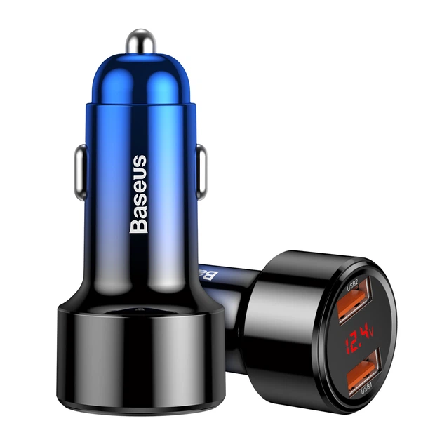 Автомобильное зарядное устройство Baseus Magic Series Dual Quick Charge Car Charger 45W 2USB Синий - изображение 5