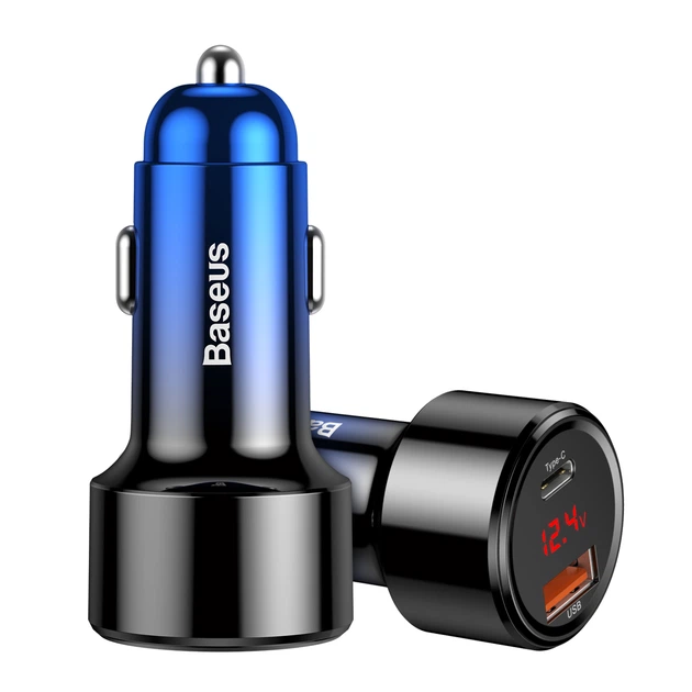 Автомобильное зарядное устройство Baseus Magic Series Dual Quick Charge Car Charger QC 4.0 45W USB + Type-C Синий - Фото 5 Автомобильное зарядное устройство Baseus Magic Series Dual Quick Charge Car Charger QC 4.0 45W USB + Type-C Синий - изображение 5