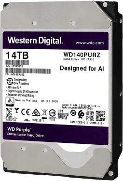 Накопичувач HDD SATA 14.0TB WD Purple 7200rpm 512MB (WD140PURZ) - зображення 2