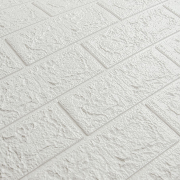 Самоклеящиеся 3d панели обои для стен Комплект 10шт. Sticker Wall Original 700x770x5мм. Шумоизоляционные Гипоалергенные Сертифицированные Белый кирпич - изображение 2