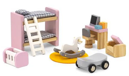 Дерев'яні меблі для ляльок Viga Toys PolarB Дитяча кімната (6971608440366) - зображення 4