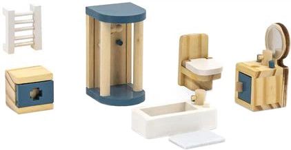 Дерев'яні меблі для ляльок Viga Toys PolarB Ванна кімната (6971608440397) - зображення 3