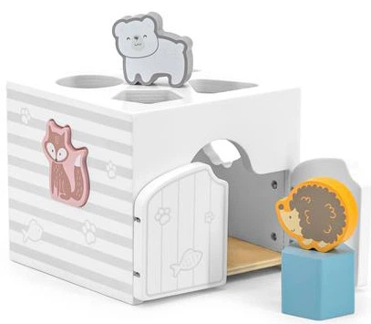 Drewniany sorter z grzechotkami Viga Toys PolarB Animal House (6971608440526) - obraz 2