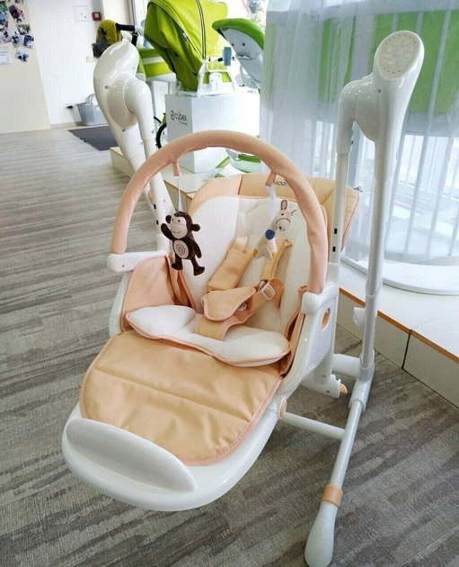 Стільчик-гойдалка mioobaby Jazz 3в1 шезлонг - заколисуючий центр