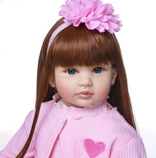 Силіконова Колекційна Кукла Реборн Reborn Дівчинка ( Вінілова Кукла Doll5) NPK Высота 60 см - зображення 4