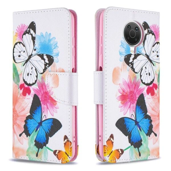 Чохол з малюнком Deexe Color Wallet для Nokia G10 / G20 - Vivid Butterflies - зображення 2