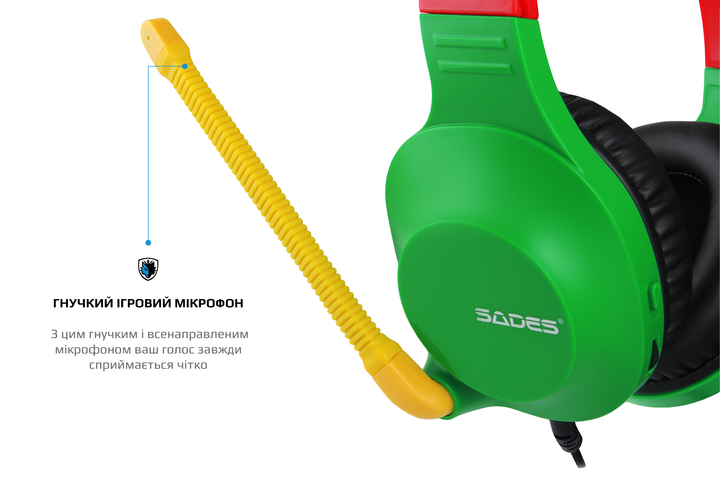 Навушники Sades SA-721 Spirits Rasta (sa721rsj) - Фото 6 Навушники Sades SA-721 Spirits Rasta (sa721rsj) - зображення 6