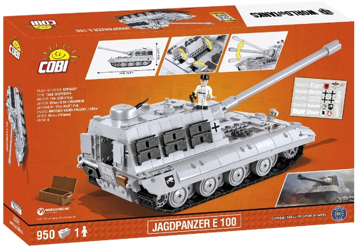 Klocki konstrukcyjne Cobi World Of Tanks Jagdpanzer E-100 Crocodile 950 elementów (3036) - obraz 2