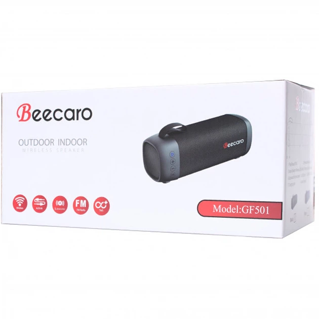 Колонка портативная Bluetooth BeeCaro GF 501 Gray - изображение 2
