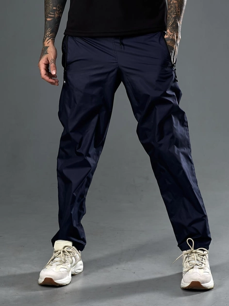 Спортивные брюки из плащевки с подкладкой сеткой, Tailer темно-синие 54(1015) – отзывы покупателей
