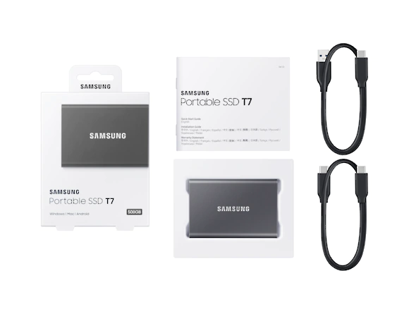 Портативний SSD 2TB USB 3.2 Gen 2 Type-C T7 Samsung (2000003389353) - Фото 9 Портативний SSD 2TB USB 3.2 Gen 2 Type-C T7 Samsung (2000003389353) - зображення 9