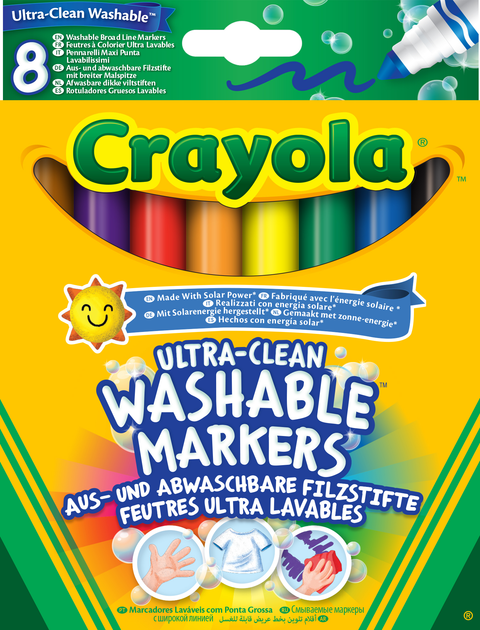 Набор фломастеров Crayola Ultra-Clean Washable широкая линия 8 шт (58 ...