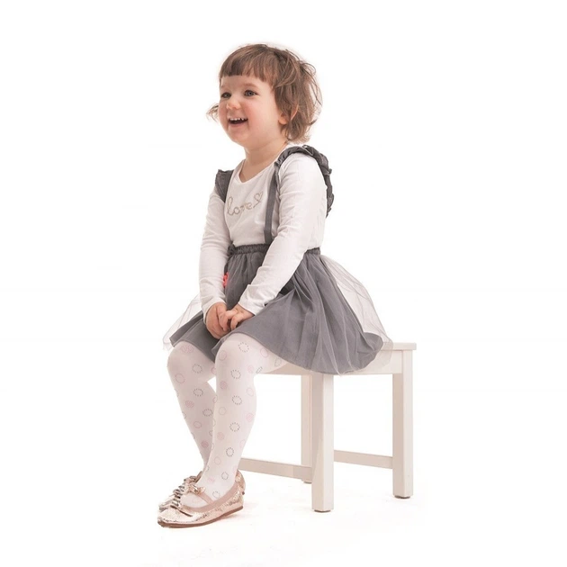 Колготи дитячі з малюнком COOKIES KNITTEX р.140-146 (білі) - Фото 1 Колготи дитячі з малюнком COOKIES KNITTEX р.140-146 (білі) - изображение 1