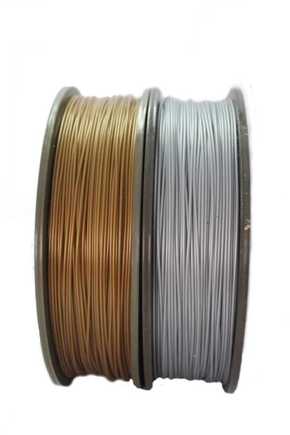 Комплект PLA пластика 2в1 филамент Pochatok Filament для 3D принтера 1,75 мм 0,75 кг Золотой и Серебряный - изображение 2