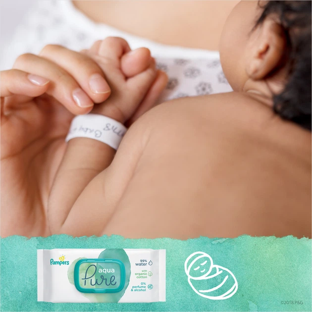 Chusteczki dla niemowląt Pampers Aqua Pure 48 szt. (8001090603326) - obraz 6