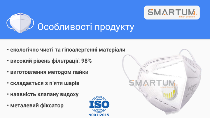 Респиратор Medicalspan с клапаном FFP3 пять слоев (KN95) - изображение 2