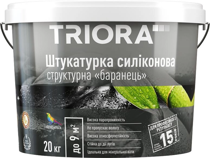 Штукатурка силіконова TRIORA "баранчик" 1-1.5 мм 20 кг (4823048022386) - зображення 1