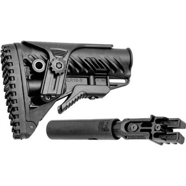 Приклад FAB Defense для AK 47/74 телескопический с регулируемой щекой. Цвет - черный - изображение 1