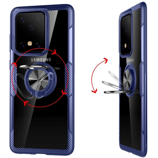 Ударопрочный чехол CrystalRing для Samsung Galaxy S20 Ultra с магнитным держателем Blue - изображение 2