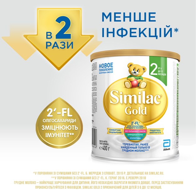 Суха молочна суміш Similac Gold 2 800 г (5391523058162) - зображення 7