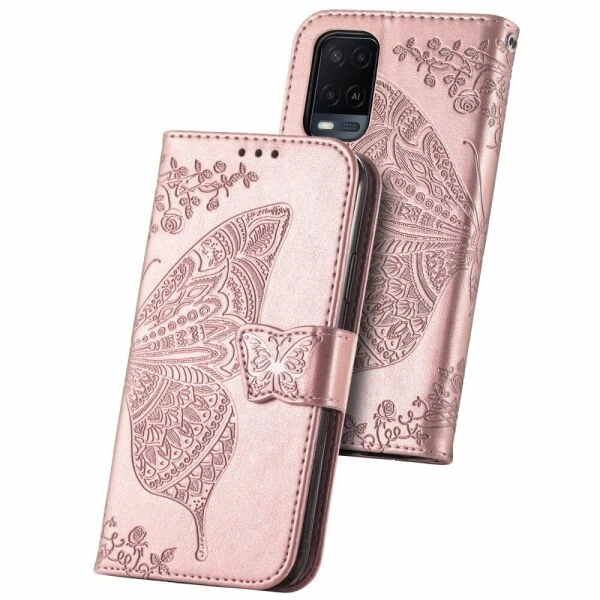 Чехол UniCase Butterfly Pattern для OPPO A54 - Rose Gold - изображение 3