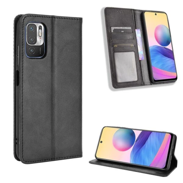 Чохол-книжка Deexe Retro Style для Xiaomi Redmi Note 10 5G / Poco M3 Pro - Black - Фото 7 Чохол-книжка Deexe Retro Style для Xiaomi Redmi Note 10 5G / Poco M3 Pro - Black - зображення 7