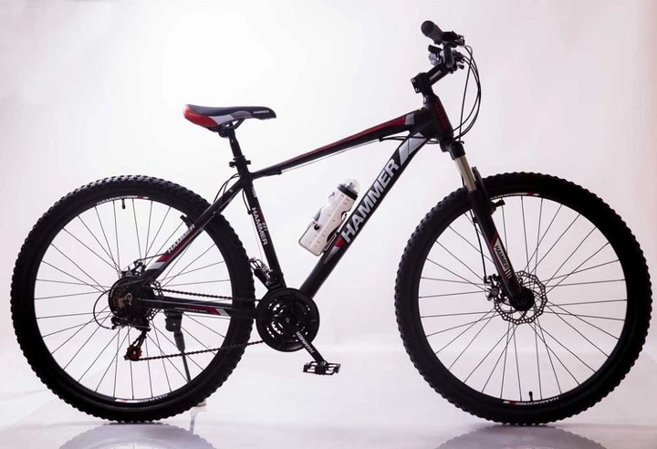 Горный Велосипед HAMMER - 27.5 дюймов MTB Shimano Черно Красный - Фото 3 Горный Велосипед HAMMER - 27.5 дюймов MTB Shimano Черно Красный - изображение 3