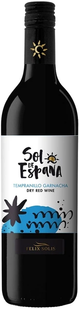 Вино Sol De Espana Темпранильо и Гарнача красное сухое 0.75 л (8410702001458) - Фото 1 Вино Sol De Espana Темпранильо и Гарнача красное сухое 0.75 л (8410702001458) - изображение 1