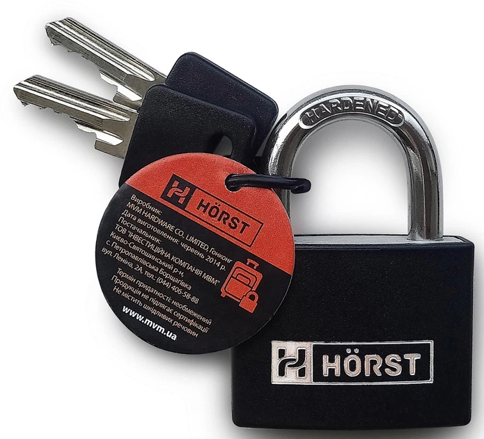 Замок для чемодана Horst HR-PA-40E навесной 40 мм Черный (HR-PA-40E) - изображение 2