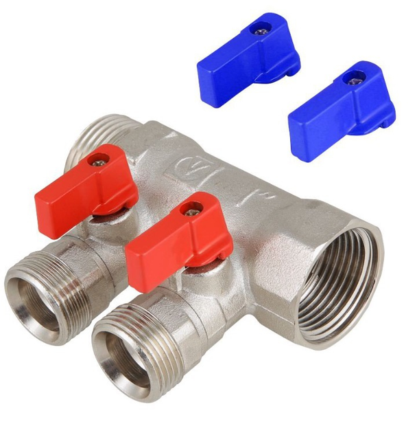 Коллектор VALTEC с отсекающими кранами 3/4" х 1/2" (2 вых.) (VTc.580.N ...
