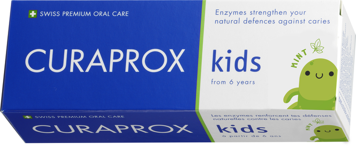 Зубна паста дитяча ферментна Curaprox CS Kids зі свіжим смаком солодкої мʼяти 1450 ppm F 60 мл (7612412429633/7612412429459) - зображення 1
