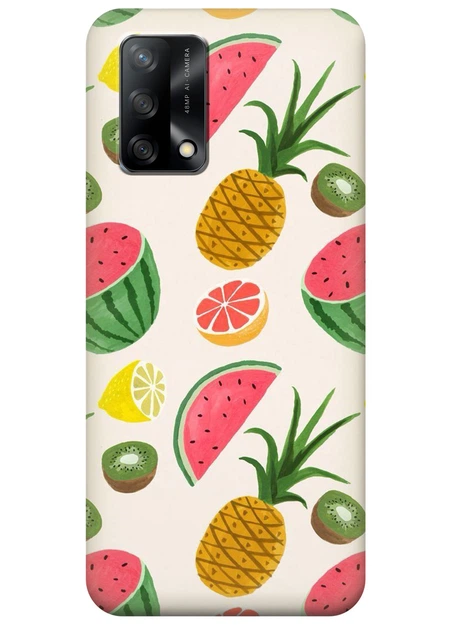 Силиконовый чехол ПринтОК для OPPO A74 - Фрукты - Фото 1 Силиконовый чехол ПринтОК для OPPO A74 - Фрукты - изображение 1