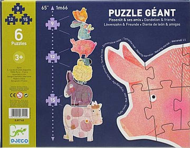 Puzzle géant - 6 puzzles - Pissenlit & ses amis - Djeco