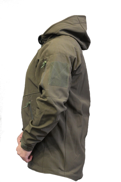 Тактическая куртка Tactic с капюшоном софтшелл Оливковый размер M (5000HO-M) - изображение 2