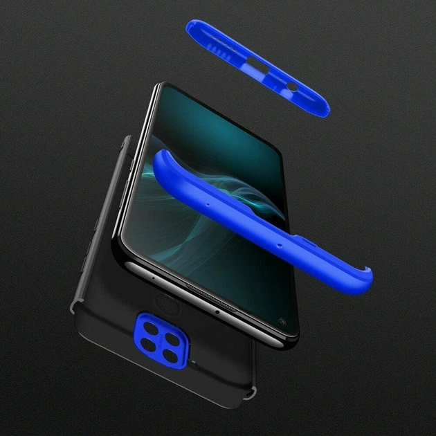 Чехол GKK 360 для Xiaomi Redmi Note 9 бампер противоударный Black-Blue - Фото 5 Чехол GKK 360 для Xiaomi Redmi Note 9 бампер противоударный Black-Blue - изображение 5