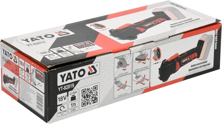 Реноватор многофункциональный аккумуляторный Yato YT-82819 Li-Lon 18 В 2 Ач (без аккумулятора и з/у) - Фото 4 Реноватор многофункциональный аккумуляторный Yato YT-82819 Li-Lon 18 В 2 Ач (без аккумулятора и з/у) - изображение 4
