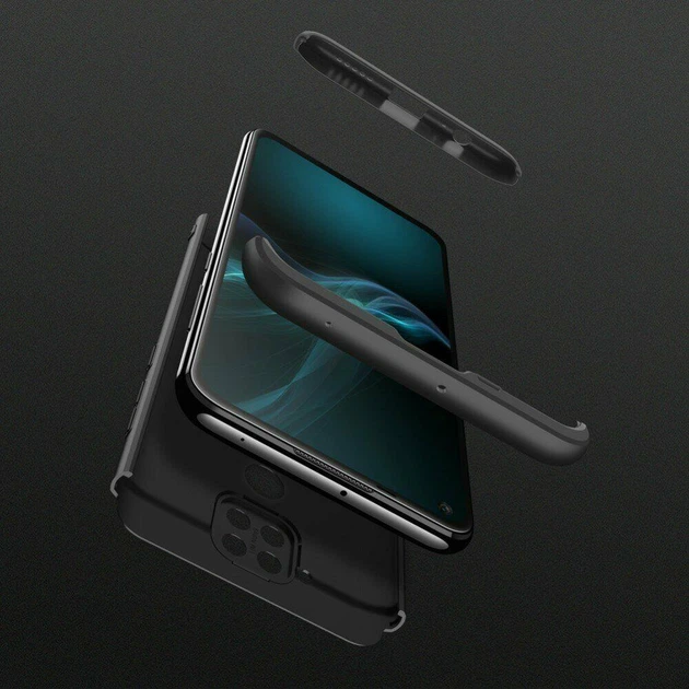 Чехол GKK 360 для Xiaomi Redmi Note 9 бампер противоударный Black - Фото 3 Чехол GKK 360 для Xiaomi Redmi Note 9 бампер противоударный Black - изображение 3
