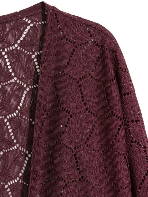Кружевной кардиган H&M 0317879 XS (72349XS) Бордовый - Фото 2 Кружевной кардиган H&M 0317879 XS (72349XS) Бордовый - изображение 2