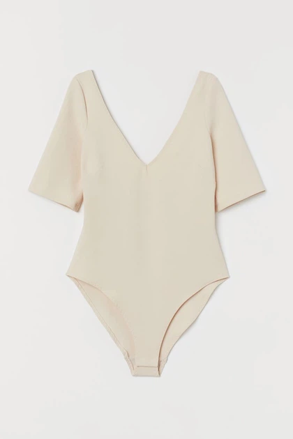 Боди-футболка женская H&M 807473b07 M Бежевая (100000012278) - Фото 1 Боди-футболка женская H&M 807473b07 M Бежевая (100000012278) - изображение 1