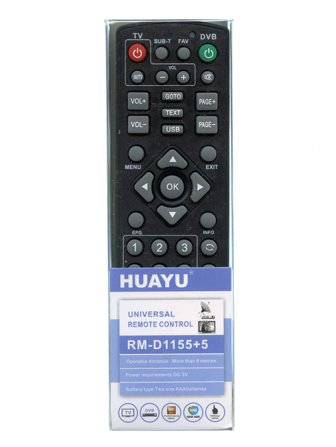 Універсальний пульт HUAYU RM-D1155 для T2 приставок (2784) - зображення 3