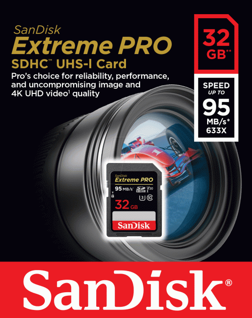 Карта пам'яті SanDisk Extreme SDHC Extreme Pro 32GB Class 10 UHS-I (U3) V30 R-95MB/s Без адаптера - изображение 2