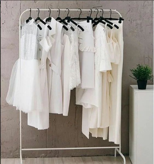 Вешалка стойка для одежды белая