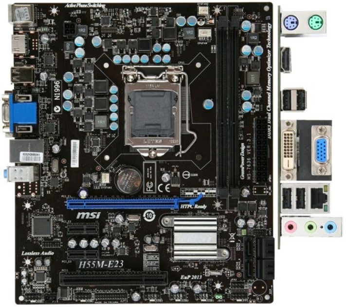 Материнская плата Socket 1156 MSI H55M-E23 ( MS-7636 VER 3.1 ) ( s1156 ...