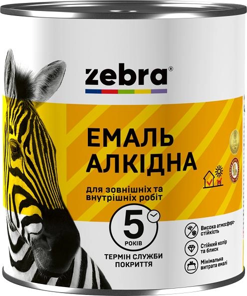 Эмаль алкидная Zebra ПФ-116 50 кг Темно-серая (4823048017009) - изображение 1