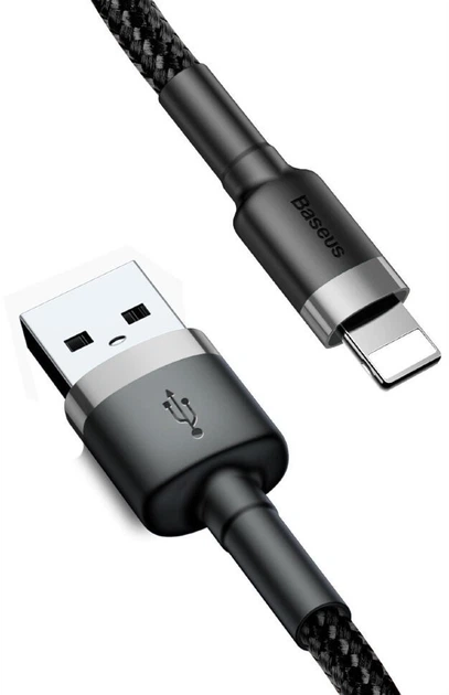 Кабель Baseus Kevlar Cable Lightning – USB 2.0 м 1,5 A Black (CALKLF-CG1) - зображення 2