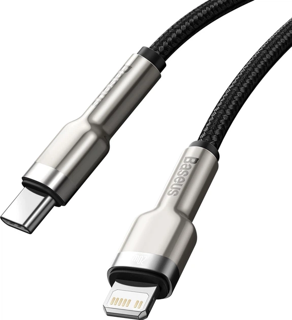 Kabel Baseus Cafule Type-C do Lightning 20W PD 0.25 m Black (CATLJK-01) - obraz 3