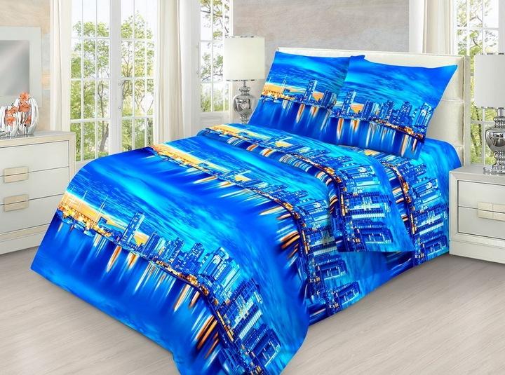 Комплект постельного белья Город огней CottonTwill 1-спальный 150х220 ...